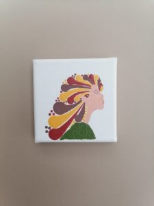 Mandala festmény - akril-vászon, 10 x  10 cm